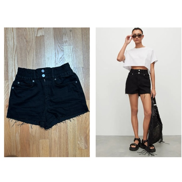 All Saints Pants - Like 🆕 All Saints Hailey High Rise Denim Shorts - Black Size 0